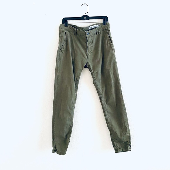 Zara Pants Zara Mens Army Green Chino Pants Size 34 Poshmark